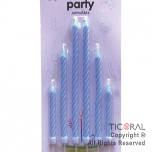 VELA CASTILLO CELESTE x 6 UNIDADES